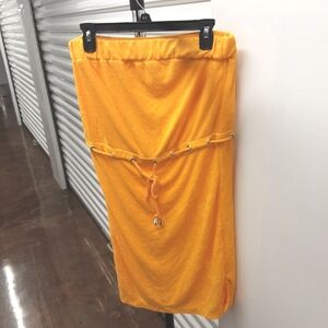 Beach Break Womens Yellow Terry Cloth Skirt Brand New Size Medium